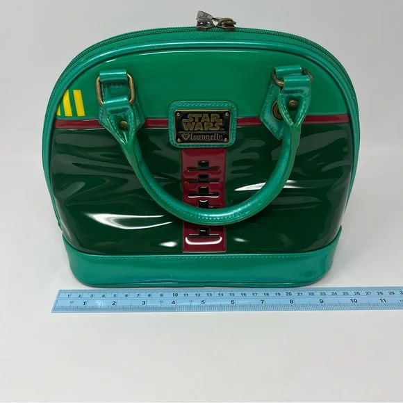 Loungefly Bag Purse Star Wars BOBA FETT Green Disney Zip Around Double Handles - Picture 10 of 12
